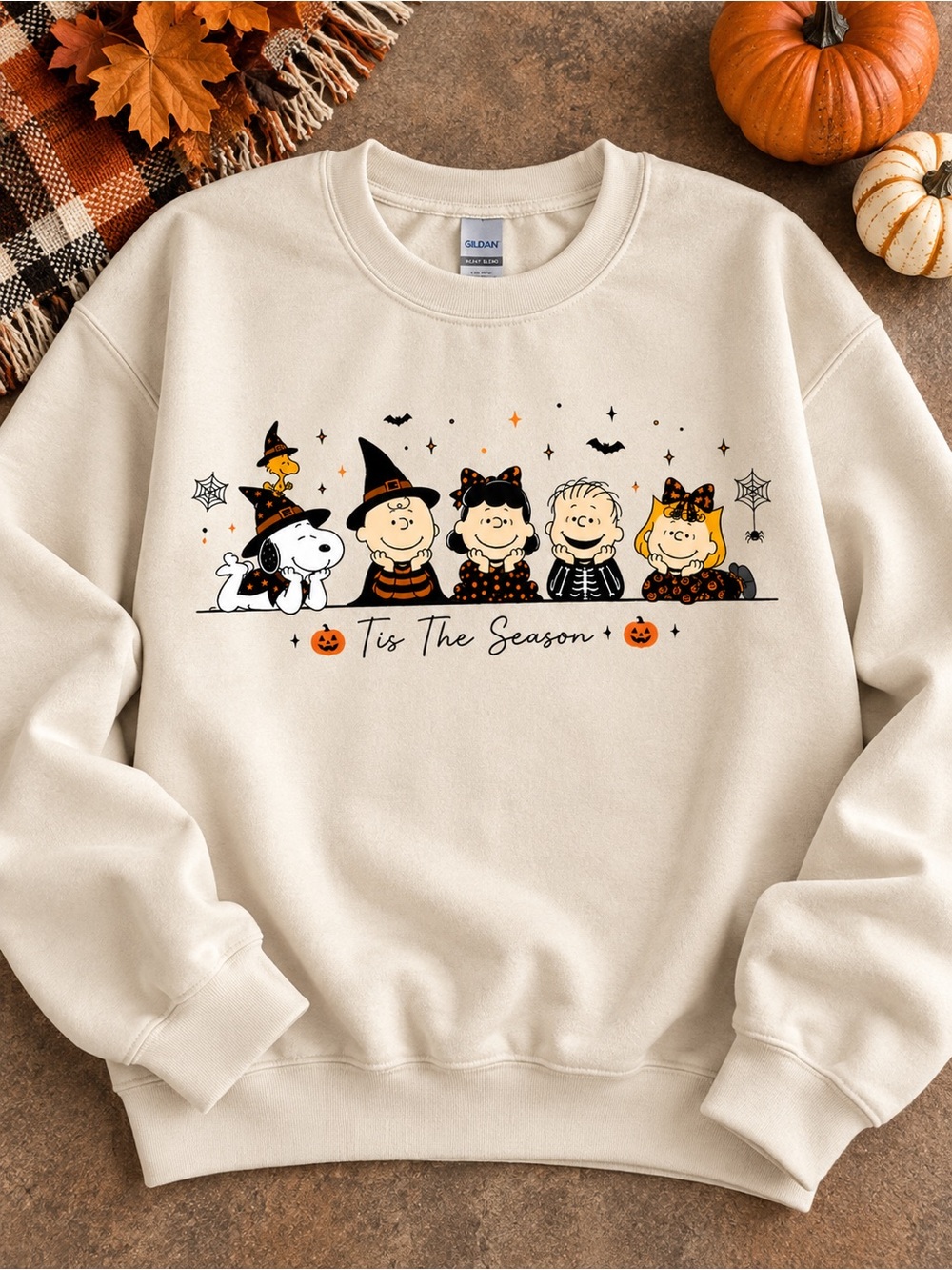 Halloween Friends Squad in Witch Costumes Graphic Crewneck Sweatshirt